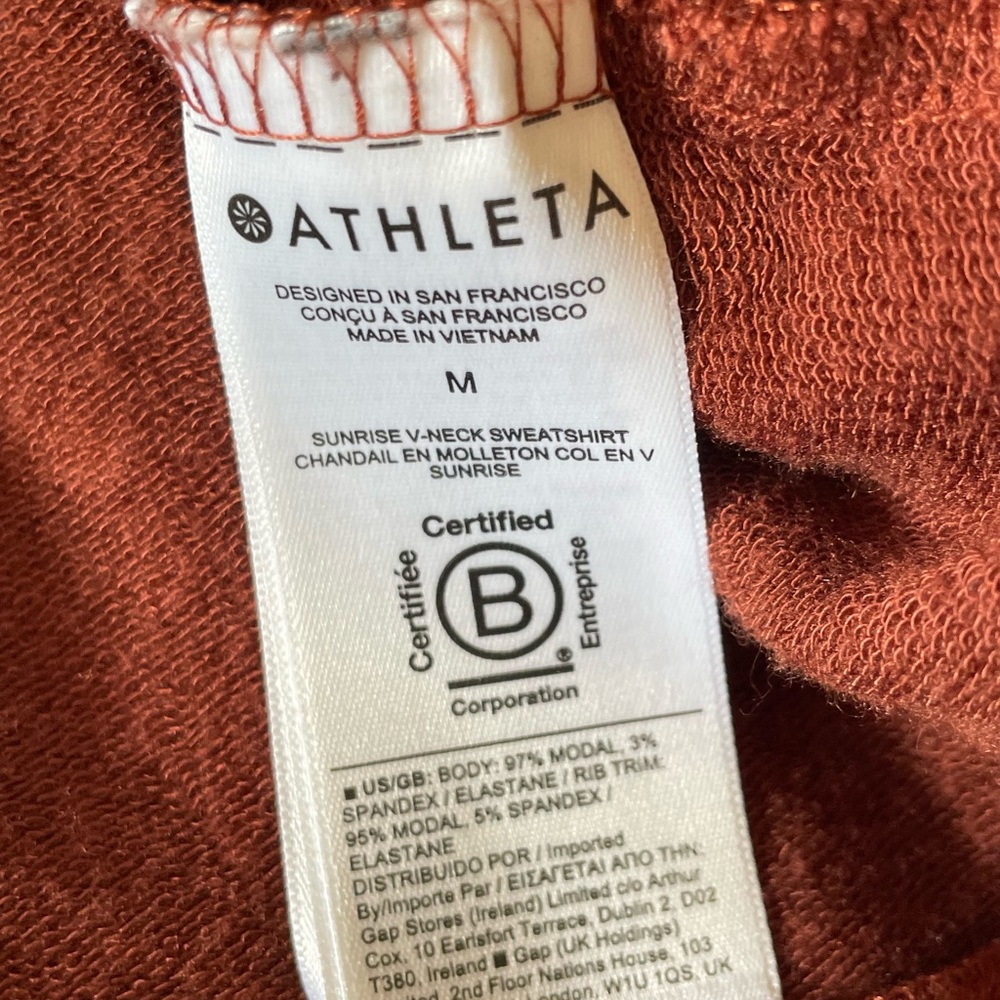 Athleta SUNRISE V-NECK SWEATSHIRT Sweater Fall - Picture 6 of 7